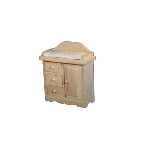 Wickelkommode Wickeltisch Holz natur mit Auflage beige