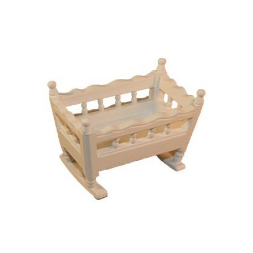 Wiege 6,5 cm weiß lackiert 1:16