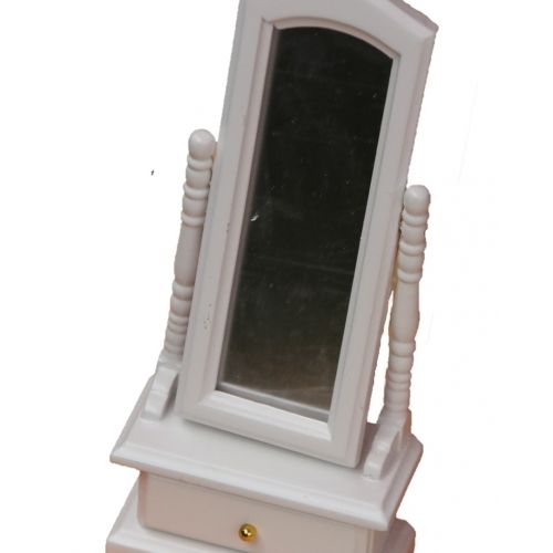 Standspiegel 13.5 cm weiss lackiert