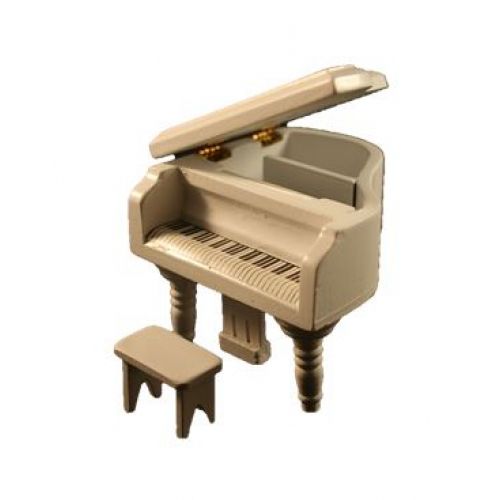 Konzert Flügel 6,3cm weiß mit Bank - 2