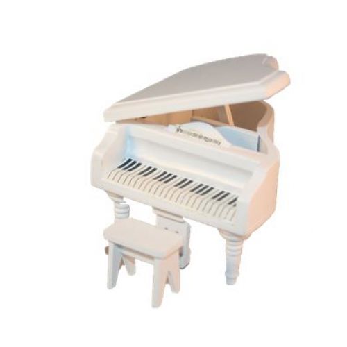 Konzert Flügel 8 cm weiß mit Bank 1:20