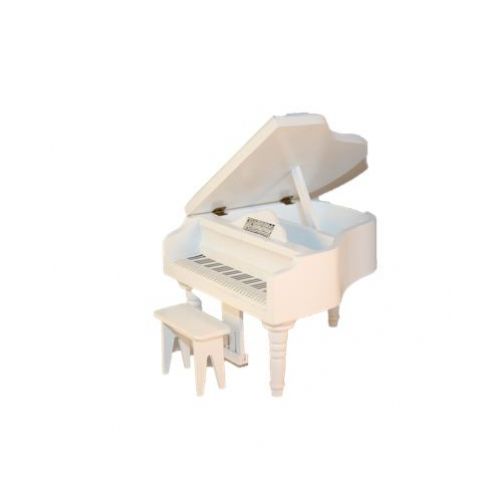Konzert Flügel weiß mit Bank - Maßstab=1:12