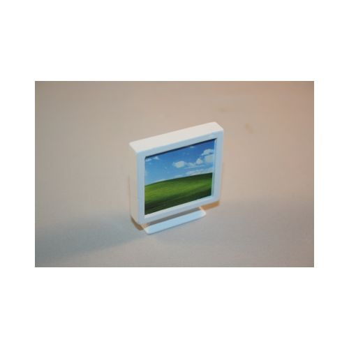 Flach-Monitor TFT flat screen Holz weiß