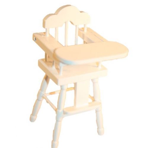 Kinderstuhl Hochstuhl weiß lackiert 1:12