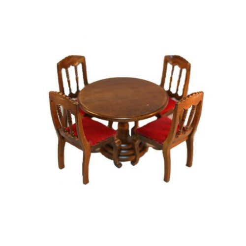 Esszimmer Speisezimmer Holz antikbraun 7-teilig 1:12 - 2