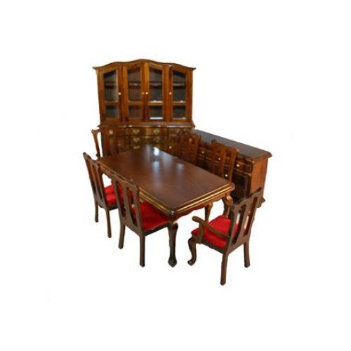 Speisezimmer Holz antikbraun 9-teilig 1:12