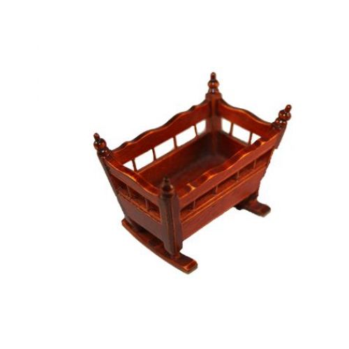 Wiege 6,5cm Mahagoni 1:16