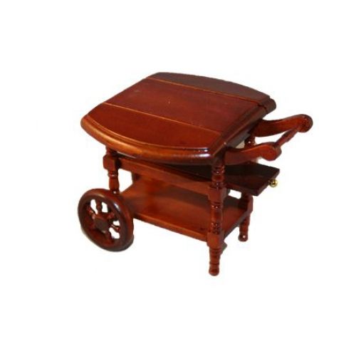 Teewagen 9x8x7cm mahagoni  1:12 - 2