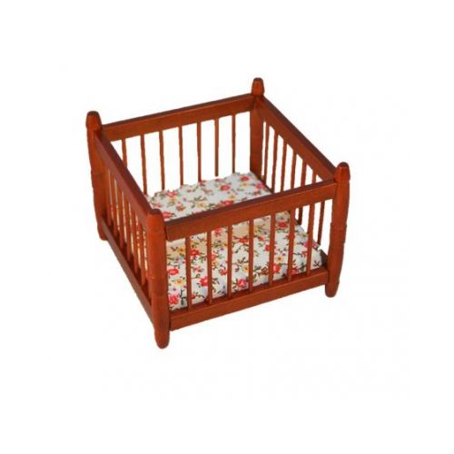 Baby Laufstall mahagoni 1:12