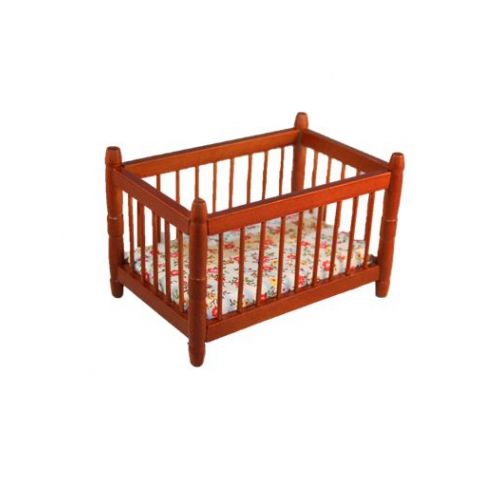 Kinderbett - Gitterbett - mahagony 1:12