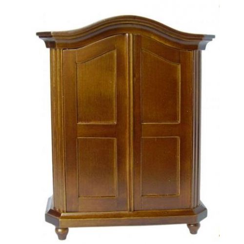 Kleiderschrank Holz Antikbraun 1:12