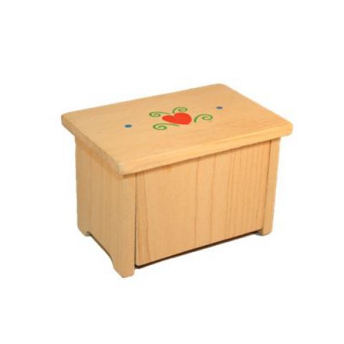 Deko Holz truhe mit Herz 9 cm