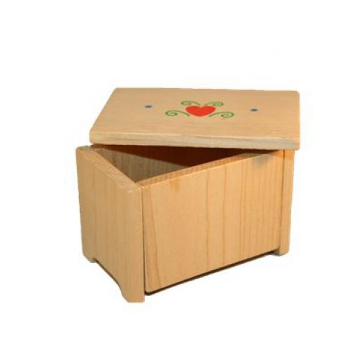 Deko Holz truhe mit Herz 9 cm - 2