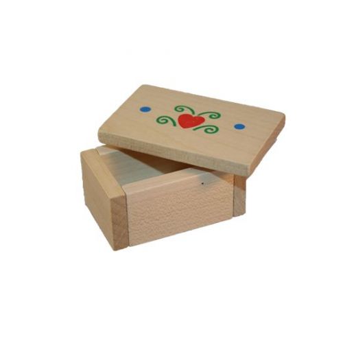 Deko Holz Truhe mit Herz 6cm