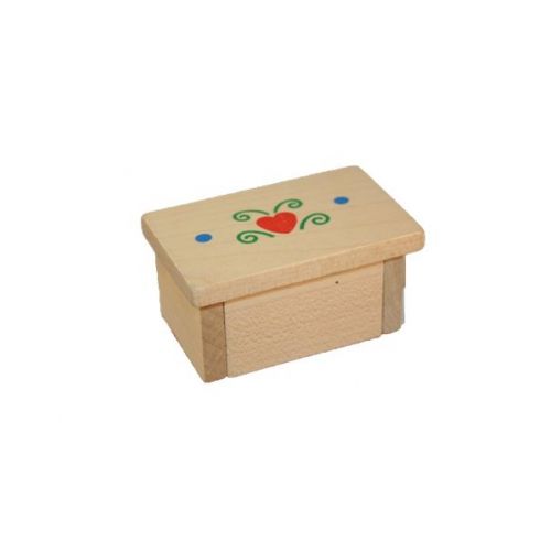 Deko Holz Truhe mit Herz 6cm - 2
