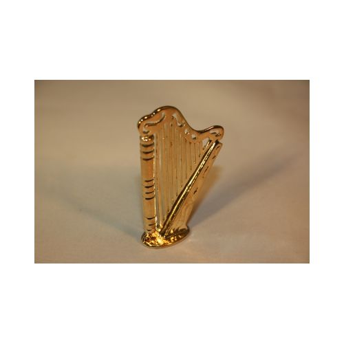 Gold Instrument aus Metall Harfe 6cm
