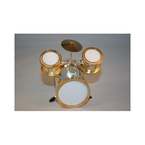 Schlagzeug gold / silber 8x5x8cm 1:12