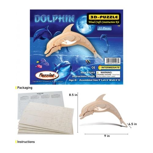 Holzbausatz Delfin - 3D Puzzle - 3