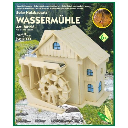 Solarholzbausatz Wassermühle mit Solarzelle und Motor - 3D Puzzle - 2