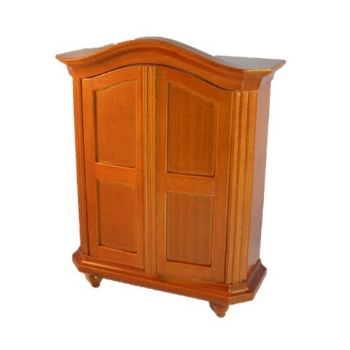 Kleiderschrank Holz mittelbraun 17cm 1:12