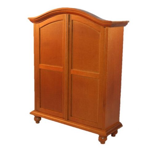 Kleiderschrank Holz mittelbraun 16cm 1:12