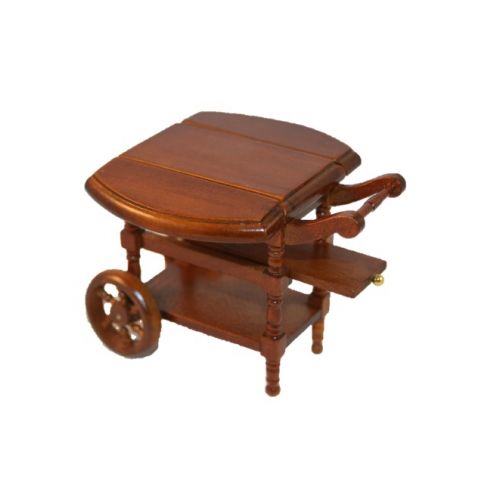 Teewagen 9x8x7cm mittelbraun  1:12 - 2