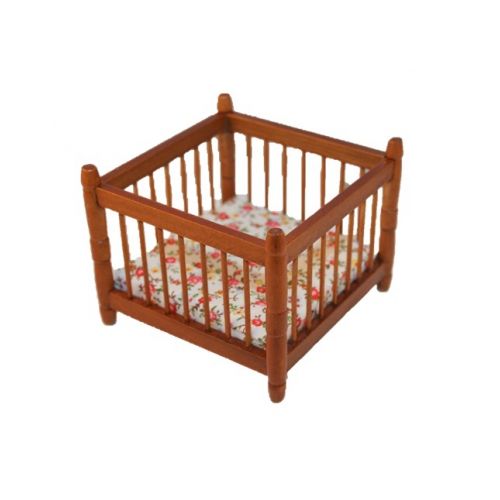 Baby Laufstall mittelbraun 1:12