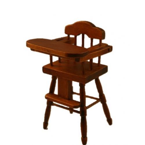 Kinderstuhl Hochstuhl mittelbraun 1:12