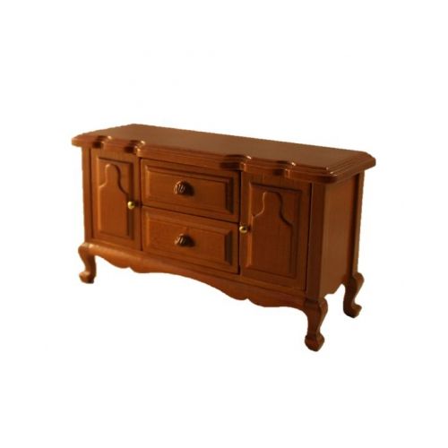 Esszimmer Sideboard Holz mittelbraun 1:12