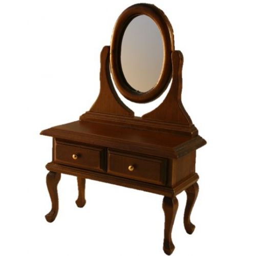 Schminktisch Schminkkommode Spiegeltisch Antikbraun