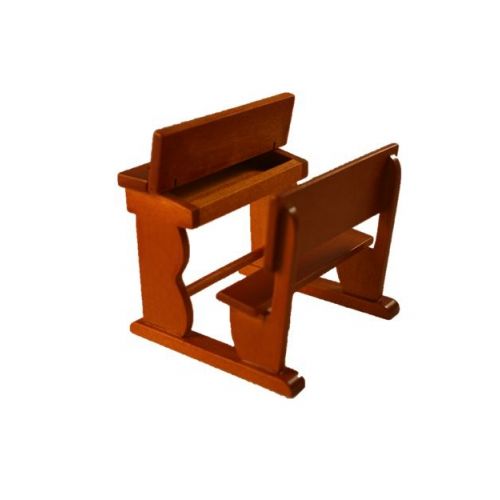 Schulbank mittelbraun 7x6,5cm