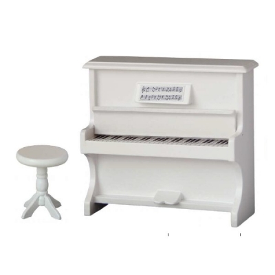 Klavier weiß mit Deckel Inkl. Klavierstuhl