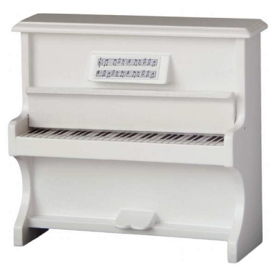 Klavier weiß mit Deckel Inkl. Klavierstuhl - 3