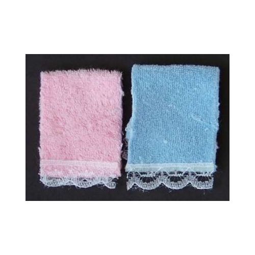 Handtuchalter weiß mit 2 Handtüchern rosa + blau - 2