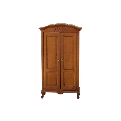Kleiderschrank holz braun 1:12