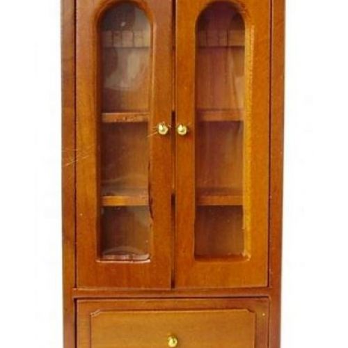 Bücherschrank mittelbraun lackiert 1:12