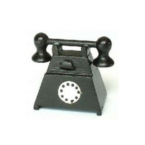 Nostalgisches Telefon schwarz 3 cm