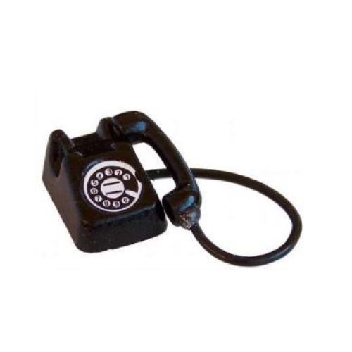 Nostalgisches Telefon schwarz 2 cm