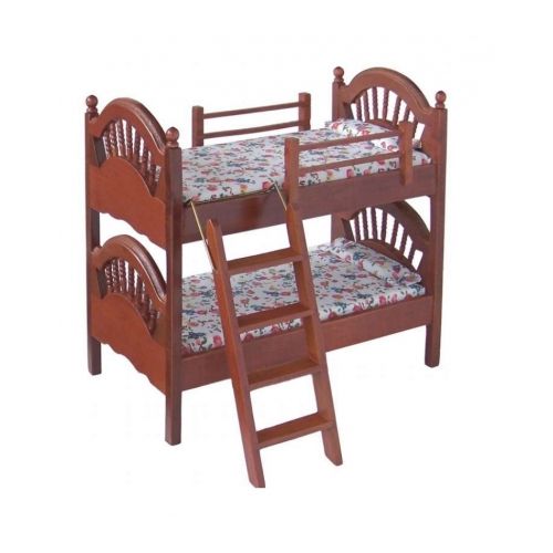 Stockbett Hochbett Etagenbett mahagoni 1:12