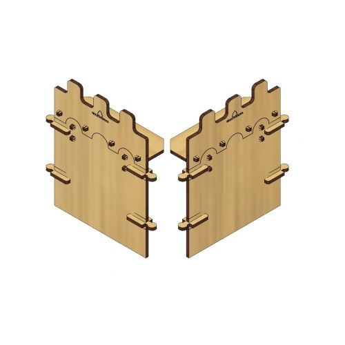 Qualitäts Holzbausatz Zwei Mauern 140 Click&Play - bespielbar - Made in EU - 2