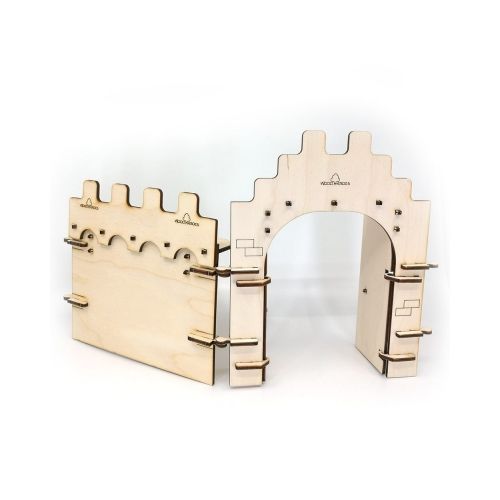 Qualitäts Holzbausatz Mauer & Mauertor Click&Play - bespielbar - Made in EU - 3