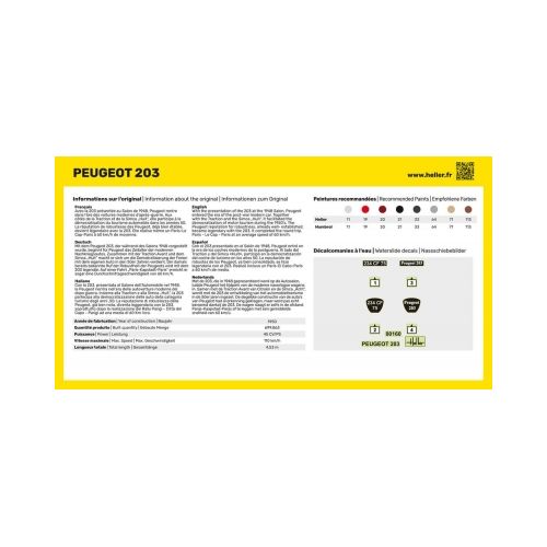 STARTER KIT Peugeot 203  1:43 - 3