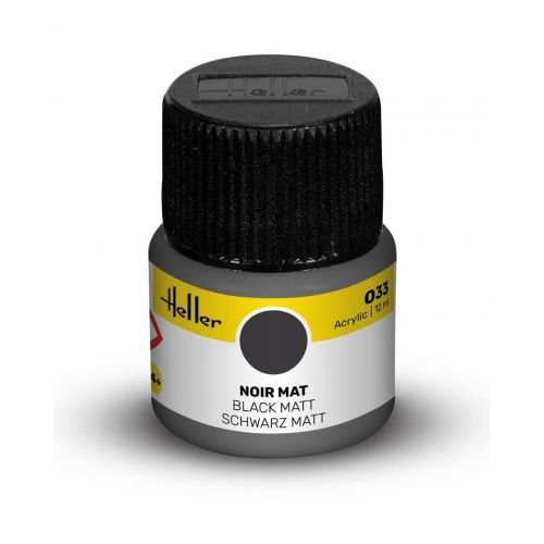 Heller Acrylfarbe 033 Schwarz matt 12ml