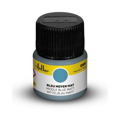 Heller Acrylfarbe 089 Mittelblau matt 12ml