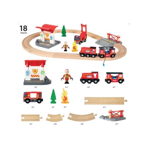 BRIO Bahn Feuerwehr Set - 8