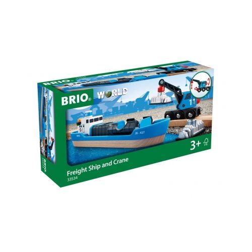 BRIO Containerschiff mit Kranwagen