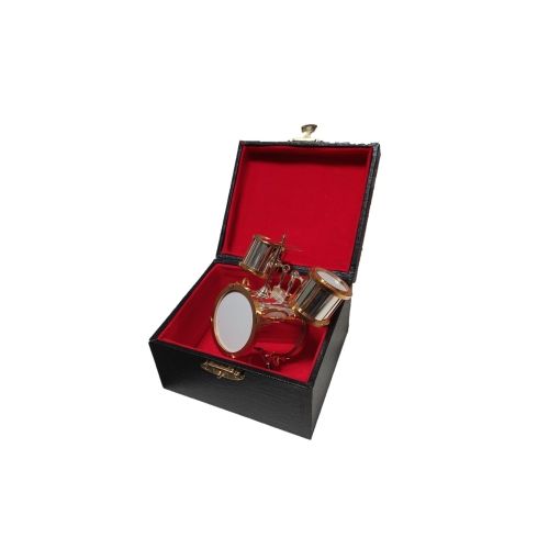 Schlagzeug gold / silber 8x5x8cm 1:12 im Koffer - 2