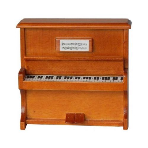 Klavier mittelbraun mit Deckel