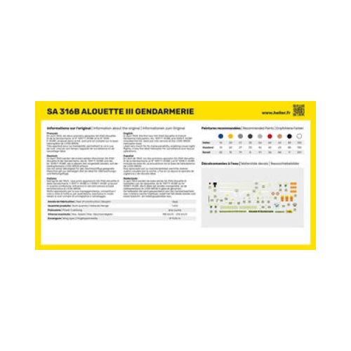 STARTER KIT Hubschrauber Helikopter SA 316 Alouette III Gendarmerie 1:72 - 4