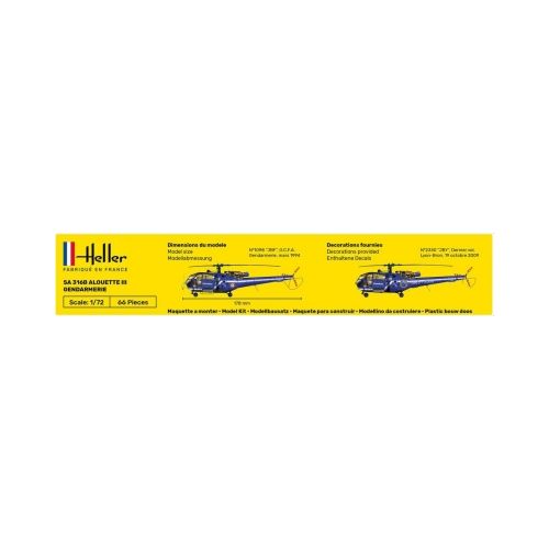 STARTER KIT Hubschrauber Helikopter SA 316 Alouette III Gendarmerie 1:72 - 5